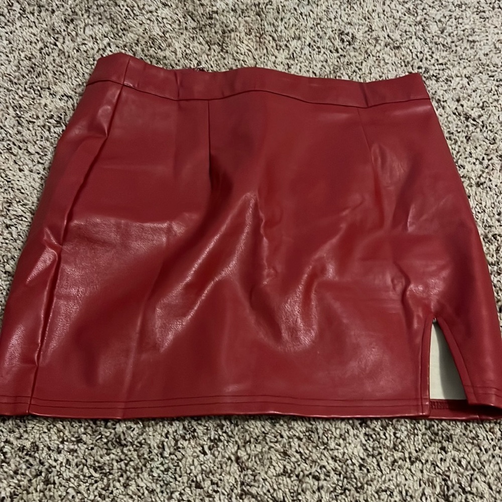 Lulus red leather skirt